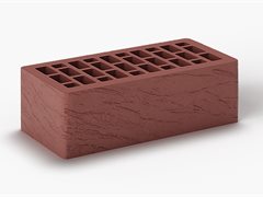 Кирпич пустотелый утолщенный лицевой 250×120×88 терракотовый руст