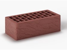 Кирпич пустотелый утолщенный лицевой 250×120×88 терракотовый руст
