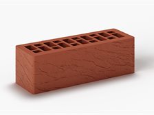 Кирпич пустотелый утолщенный лицевой ЕВРО 250×85×88 красный руст
