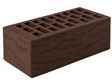 Кирпич пустотелый утолщенный лицевой 250×120×88 коричневый руст
