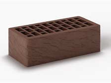 Кирпич пустотелый утолщенный лицевой 250×120×88 коричневый руст