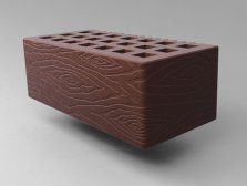 Кирпич керамический Саранский облицовочный полуторный шоколад дерево