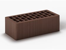 Кирпич пустотелый утолщенный лицевой 250×120×88 коричневый береста