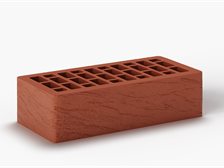 Кирпич пустотелый одинарный лицевой 250×120×65 красный руст