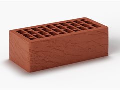 Кирпич пустотелый утолщенный лицевой 250×120×88 красный руст